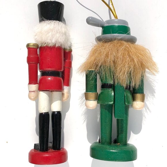 wooden nutcracker Christmas ornament lot 2 soldier and German beer mouth opens - Picture 2 of 13
